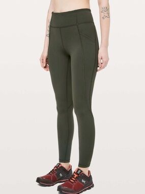 Lululemon Time To Sweat Tight *28" Dark Olive 12